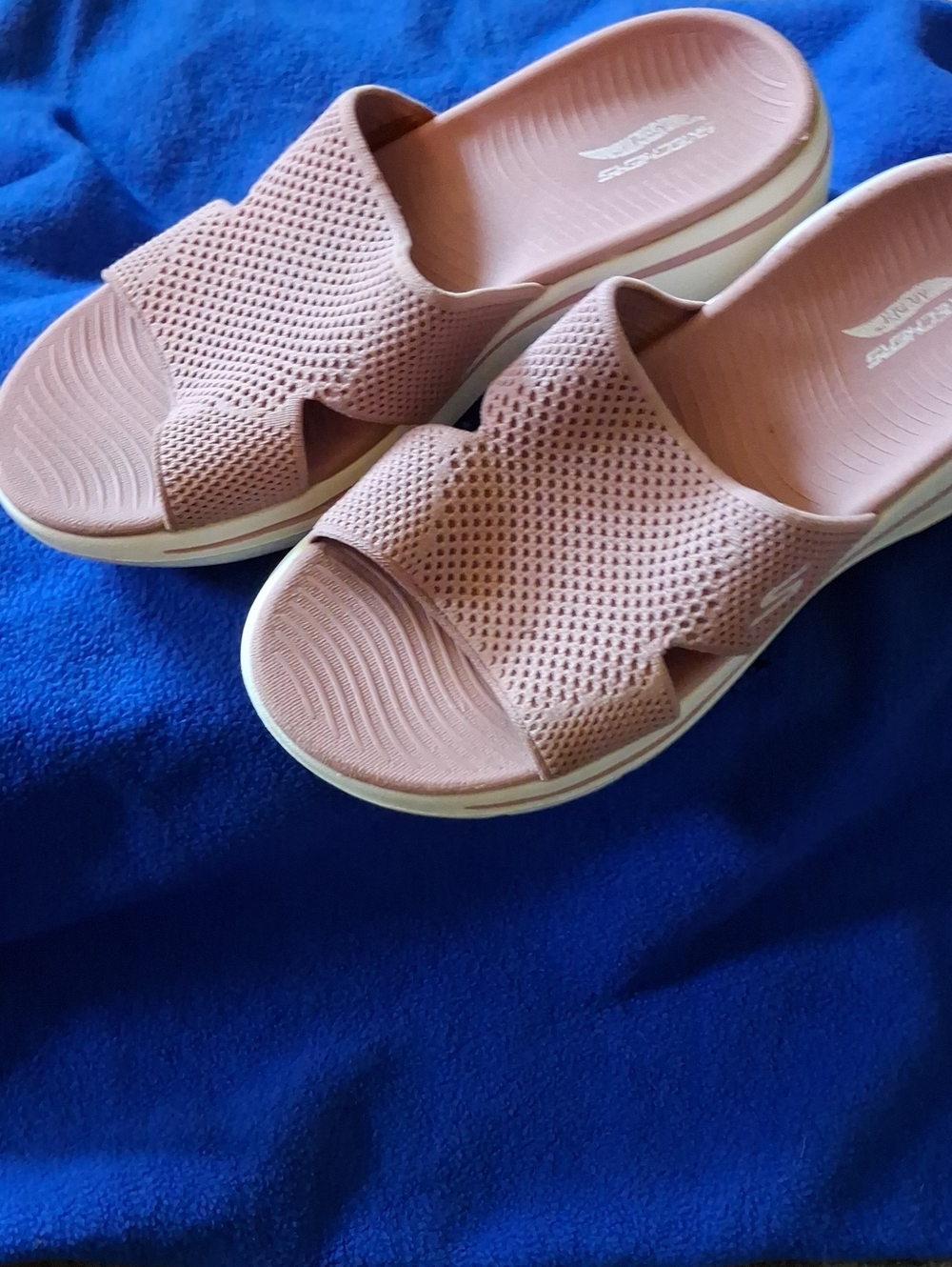 Comfort Knit Slide Sandals in Mauve Blush